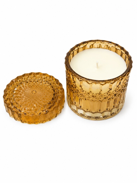 Other - Amber Saffron Glass Decorative Scented Candle Jar